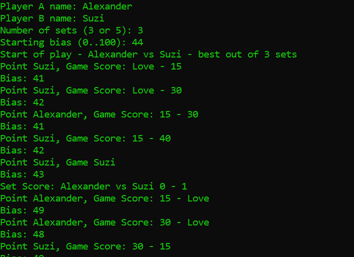 CLI output example 1